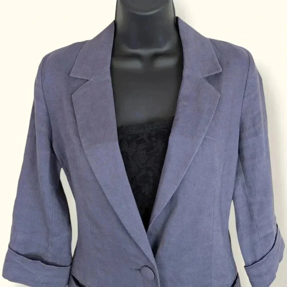 Blue Linen Jacket - Picture 3 of 6